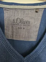 Vorschaubild 6 von Herren Pullover V-Ausschnitt Langarm Blau Gr. 48/M