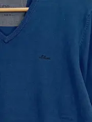 Vorschaubild 3 von Herren Pullover V-Ausschnitt Langarm Blau Gr. 48/M