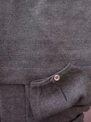 Vorschaubild 12 von Damen Pullover Gr. 42 Grau Casual Lochmuster