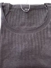 Vorschaubild 6 von Damen Pullover Gr. 42 Grau Casual Lochmuster