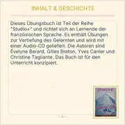 Vorschaubild 3 von Didier Studio+ Cahier d'exercices Französisch Lernbuch Audio CD Taschenbuch