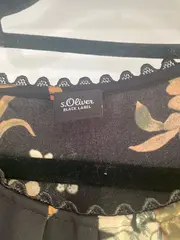 Vorschaubild 5 von Damen Bluse Blumenmuster Gr. 36 Feminin Schwarz Kurzarm