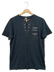 Vorschaubild 1 von T-Shirt Herren Blau Gr. 48/M Kurzarm Logo Print Casual