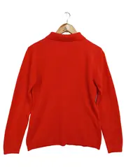 Vorschaubild 2 von Pullover Damen Gr. 40/L Rot Klassisch Casual Langarm Polo-Kragen