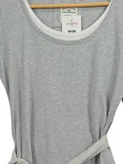 Vorschaubild 3 von Damen Langarmshirt Gr. 40/L Grau Casual mit Bindegürtel