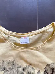 Vorschaubild 4 von Kinder T-Shirt Gr. 164 Gelb Kurzarm Baumwolle Blumen Schriftzug
