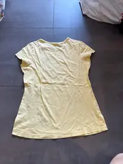 Vorschaubild 2 von Kinder T-Shirt Gr. 164 Gelb Kurzarm Baumwolle Blumen Schriftzug