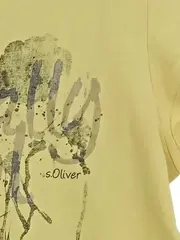 Vorschaubild 3 von Kinder T-Shirt Gr. 164 Gelb Kurzarm Baumwolle Blumen Schriftzug