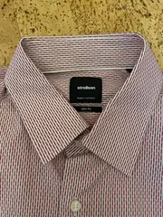 Vorschaubild 2 von Business Hemd Herren Rot Gestreift Langarm Baumwolle Gr. 50 L