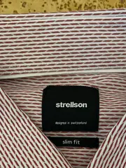Vorschaubild 3 von Business Hemd Herren Rot Gestreift Langarm Baumwolle Gr. 50 L
