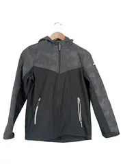Vorschaubild 1 von Kinder Softshelljacke Gr. 152 Grau Outdoor Kapuze Reißverschluss