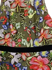 Vorschaubild 4 von Damen Festliches Kleid Gr. 38 M Mehrfarbig Elegant Blumenstickerei