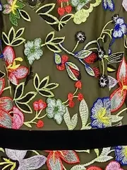 Vorschaubild 5 von Damen Festliches Kleid Gr. 38 M Mehrfarbig Elegant Blumenstickerei