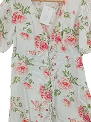 Vorschaubild 3 von Damen Sommerkleid Gr. S Weiß Blumenmuster Feminin