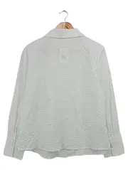 Vorschaubild 2 von Damen Bluse Gr. 44/L Weiß Klassisch Elegant Strukturmuster Langarm