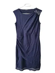 Vorschaubild 1 von Etuikleid Damen Gr. 38/M Blau Elegant Pailletten Festlich