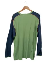 Vorschaubild 2 von Langarmshirt Herren XL Grün Navy V-Ausschnitt Baumwolle Casual
