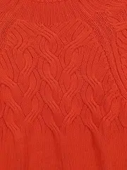 Vorschaubild 4 von Damen Pullover Zopfmuster Orange Gr. 42/XL Strickpullover Casual