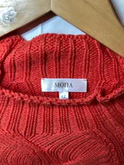 Vorschaubild 3 von Damen Pullover Zopfmuster Orange Gr. 42/XL Strickpullover Casual
