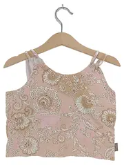 Vorschaubild 1 von Mädchen Top Gr. 128 Rosa Blumenmuster Baumwolle Spaghetti-Träger