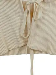Vorschaubild 2 von Damen Strickjacke Kunstpelzkragen Beige Gr. 38/M Elegant