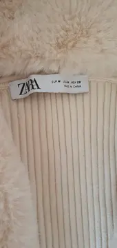 Vorschaubild 5 von Damen Strickjacke Kunstpelzkragen Beige Gr. 38/M Elegant