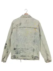 Vorschaubild 2 von Damen Jeansjacke Blau 40/M Streetwear Acid Wash Schriftzug Jacke