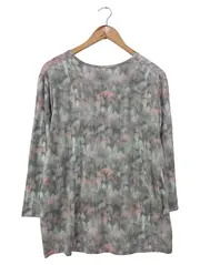 Vorschaubild 2 von Damen Langarmshirt Abstrakt Glitzer Grau UNI 3/4 Arm