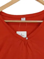 Vorschaubild 2 von Damen Langarmshirt Gr. 38 Orange V-Ausschnitt Casual Shirt