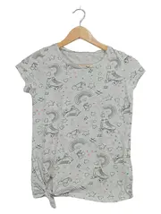 Vorschaubild 1 von Kinder T-Shirt Gr. 146-152 Grau Kurzarm Print Baumwolle