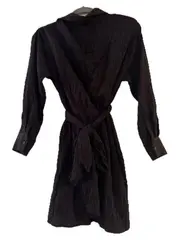 Vorschaubild 3 von Wickelkleid Hemdblusenkleid Damen Gr. S/36 Schwarz Elegant