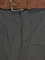 Vorschaubild 4 von Herren Chino Shorts Gr. 38 Grau mit Gürtel Baumwolle