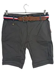 Vorschaubild 1 von Herren Chino Shorts Gr. 38 Grau mit Gürtel Baumwolle