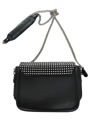 Vorschaubild 3 von Damen Clutch Umhängetasche Karomuster Schwarz Weiß Kettengurt Modern