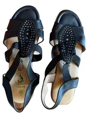 Vorschaubild 1 von Damen Sandalen Gr. 38 Schwarz Casual Nieten Sommer