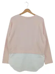 Vorschaubild 2 von Damen Pullover Rosa Gr. 34/XS Casual Layer-Look Rippstrick Langarm