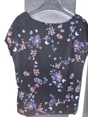 Vorschaubild 3 von EDC Damen T-Shirt Gr. 38/M Schwarz Blumenmuster Casual