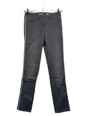 Vorschaubild 1 von Damen Jeans Wide Fit Hose Gr. 36 Grau Modern mit Seitenstreifen