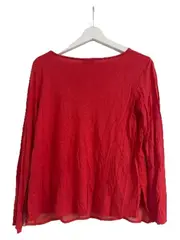 Vorschaubild 2 von Damen Langarmshirt Rot Gr. S Viskose Casual Cut-Outs