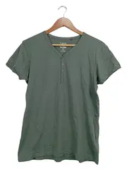 Vorschaubild 1 von Henley Shirt Herren M Oliv Casual Kurzarm T-Shirt