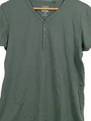 Vorschaubild 2 von Henley Shirt Herren M Oliv Casual Kurzarm T-Shirt