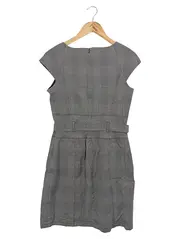 Vorschaubild 2 von Damen Etuikleid Gr. 38/M Grau Kariert Business Elegant