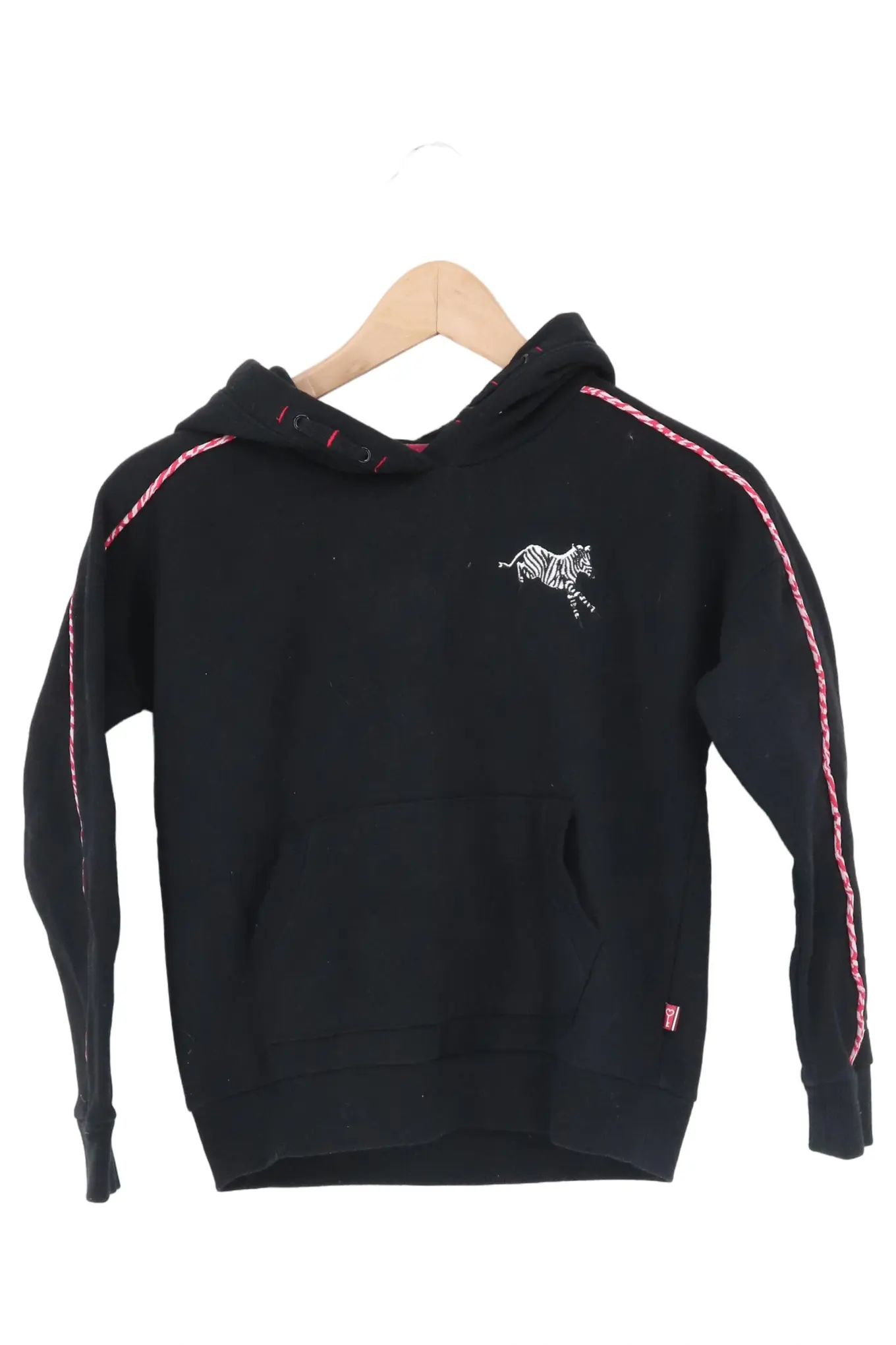 WE FASHION Kapuzenpullover Mädchen Gr. 140 Schwarz Zebra Hoodie