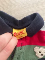 Vorschaubild 3 von Baby Poloshirt Gr. 74 Langarm gestreift Teddy Applikation