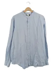 Vorschaubild 1 von Herren Hemd Stehkragen Relaxed Fit Leinen Hellblau Gr. XL