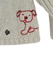Vorschaubild 2 von Strickjacke Kinder Mädchen Gr. 92 Beige mit Bären-Applikation