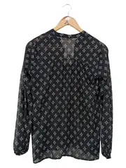 Vorschaubild 2 von Damen Bluse Langarm Floral Schwarz Gr. 34/XS Rüschen