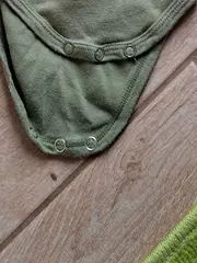 Vorschaubild 3 von Baby Body Langarm Gr. 62 Baumwolle Oliv Uni Kinder