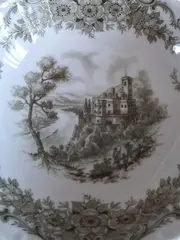 Vorschaubild 1 von Dekoschale Porzellan Schloss Florales Muster Weiß 13cm