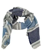 Vorschaubild 1 von Damen Schal Blau Grau Weiß Grafisch Muster 80x60 cm Casual